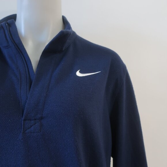 Mens Nike Navy Blue Long Sleeve 3/4 Zip Shirt M - Picture 3 of 5